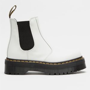 Dr. Martens White Chelsea Platform Boot
